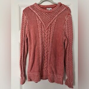 Women's Signature Cotton Fisherman Sweater, Pullover Washed - Medium